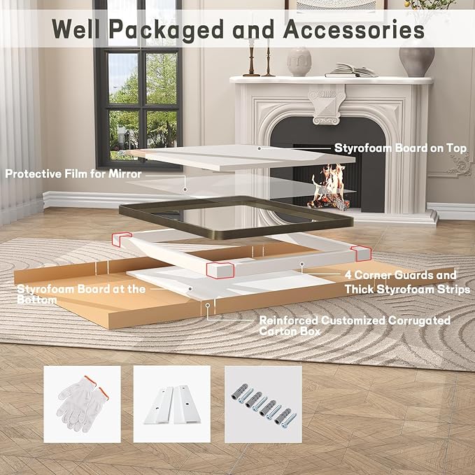 40x30 Bronze Framed Bathroom Mirror, Brushed Bronze Metal Vanity Mirror, Bronze Rectangle Mirror for Wall, Rounded Corner, Tempered Glass, Anti-Rust, Shatterproof (Horizontal/Vertical)