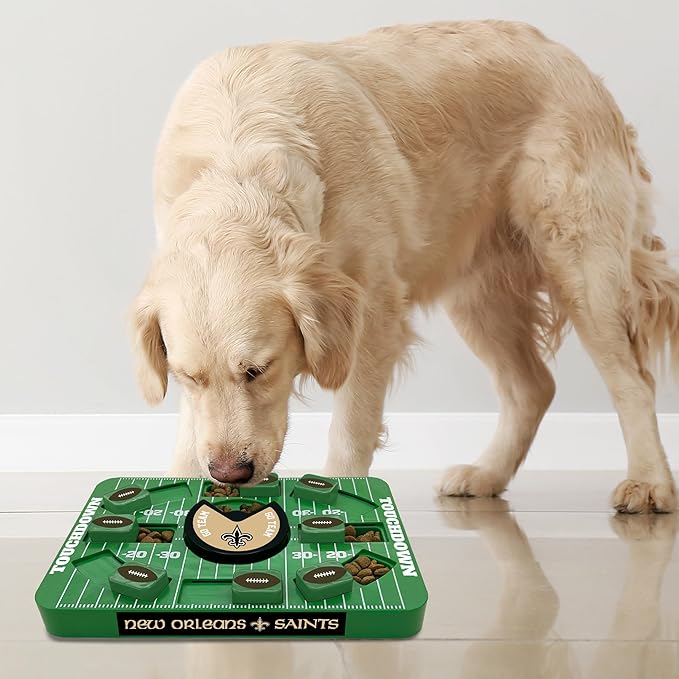 Pets First NFL New Orleans Saints Large Puzzle Toy - Interactive Dog Slow Feeding Treat Toy, Large Size-Mewly Pet