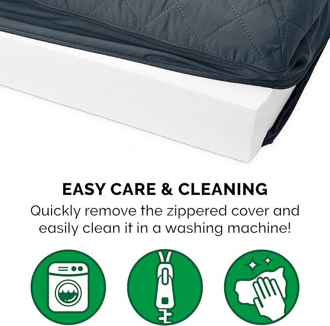 Furhaven Orthopedic Dog Bed for Large Dogs w/ Removable Bolsters & Washable Cover, For Dogs Up to 125 lbs - Quilted Sofa - Iron Gray, Jumbo Plus/XXL-Mewly Pet