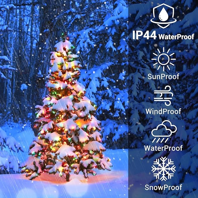 Quntis 164ft 2000 LED Cluster Christmas Lights - Dark Green Wire Christmastree Lights - Multicolor 8 Modes Outdoor Waterproof LED String Lights Plug in for Holiday Wedding Party Home Decor