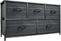 YITAHOME Dresser with 5 Drawers - Fabric Storage Tower, Organizer Unit for Bedroom, Living Room, Closets - Sturdy Steel Frame, Wooden Top