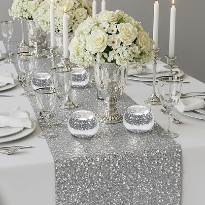 Rtteri 12 Set Votive Candle Holders Wedding Centerpiece Table Decorations Speckled Mercury Glass Votive Candle Holders with Tea Lights Birthday Party Decorations for Home (Silver)