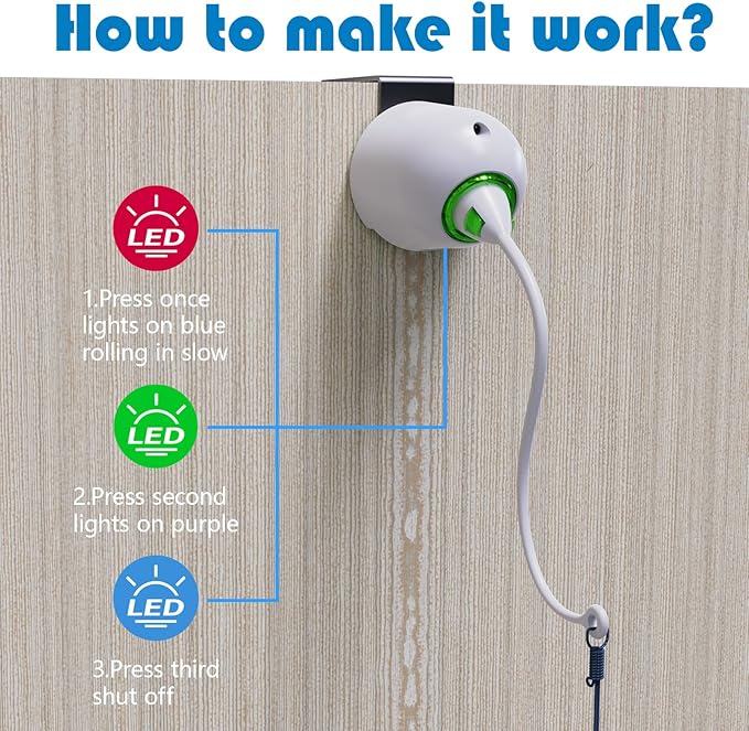 Cat Toys Interactive for Indoor, Cats Toy Hanging Door Electric for Bored, Feather Toy Kitten Rechargeable Door Hanging Automatic String with 4pcs Feather Toys, White-Mewly Pet