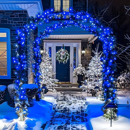 JMEXSUSS 250 LED Blue Christmas Lights: 91.5ft Extendable Blue String Lights Indoor Outdoor Waterproof with 8 Modes for Christmas Tree, Garden, Patio, Party, Holiday Decorations