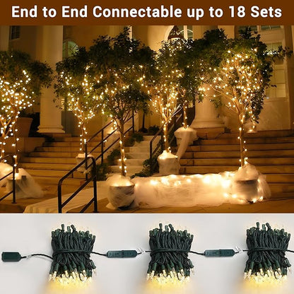 Brizled Gentle Twinkle Christmas Lights, 33ft 100 LED Christmas String Lights, 120V UL Certified Xmas Tree Light Connectable Twinkle Xmas Light Indoor Outdoor for Home Tree Holiday Wedding Patio Decor