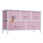 DWVO Dresser for Room with 5 Drawers - Fabric Storage Tower, Long Fabric Dresser, Organizer Unit for Closet, Hallway