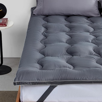 SLEEP ZONE King Size Mattress Topper Cooling Mattress Pad Cover Super Fluffy Down Alternative Bed Mattress Topper 8-21 Inch Deep Pocket, King
