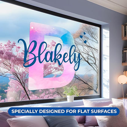 Custom Stickers Name Wall Decor I Personalized Name Sign for Room Decor | Multiple Custom Name & Initial I Decal for Baby Girl Nursery Decor I Nursery Wall Decal for Baby (A. Pink and Blue Sky)