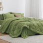Love's cabin Twin XL Comforter Set Olive Green, 5 Pieces Twin XL Bed in a Bag, All Season Bedding Sets with 1 Comforter, 1 Flat Sheet, 1 Fitted Sheet, 1 Pillowcase and 1 Pillow Sham