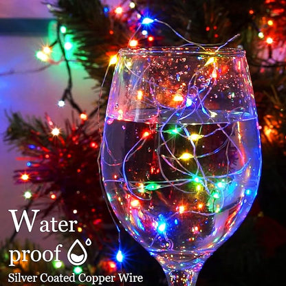 Christmas Fairy Lights Battery Operated-15 Packs 20 LED 6.6FT Silver Wire String Lights Firefly Starry Lights for DIY Custom Wedding Party Table Centerpiece Decoration (Multicolor)
