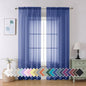 Aiyufeng Royal Blue Sheer Curtains 84 Inches Long 2 Panels Set, Semi Transparent Voile Rod Pocket Blue Sheer Window Drapes for Bedroom Bed Canopy Dining Wedding Party Backdrop, 40W x 84L inch