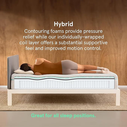 Tuft & Needle Original Hybrid Medium King Mattress, Adaptive Foam, Individually-Wrapped Coils, Cooling Pressure Relief, 100 Night Trial, Fiberglass-Free, CertiPUR-US, 10-Year Limited Warranty