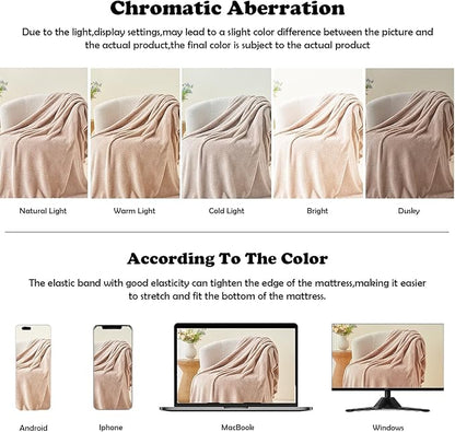NEWCOSPLAY Super Soft Queen Blanket Taupe Premium Silky Flannel Fleece Leaves Pattern Lightweight Bed Blanket All Season Use (Taupe, Queen(90"x90"))
