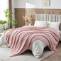 NEWCOSPLAY Super Soft King Blanket Dusty Pink Premium Silky Flannel Fleece Leaves Pattern Lightweight Bed Blanket All Season Use (Dusty Pink, King(90"x110"))