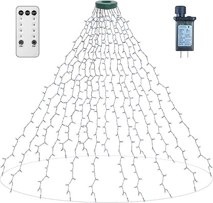 Christmas String Lights for Tree, 400 LEDs Christmas Tree Lights with Memory Function & 8 Modes, 6.6FT x 16 Lines Fairy Lights with Remote Control & Timer for Christmas Tree Decorations - Cold White