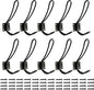 Rustic Entryway Hooks | 10 Pack of Black Wall Mounted Vintage Double Coat Hangers with Large Metal Screws Included
