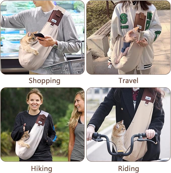 Dog Sling Carrier for Small Dogs - Front Dog Carrier with Adjustable Strap - Hands Free Pet Papoose Bag for Chest - Suitable for Puppy, Small Dogs, and Cats for Outdoor Travel,15 lbs-Mewly Pet