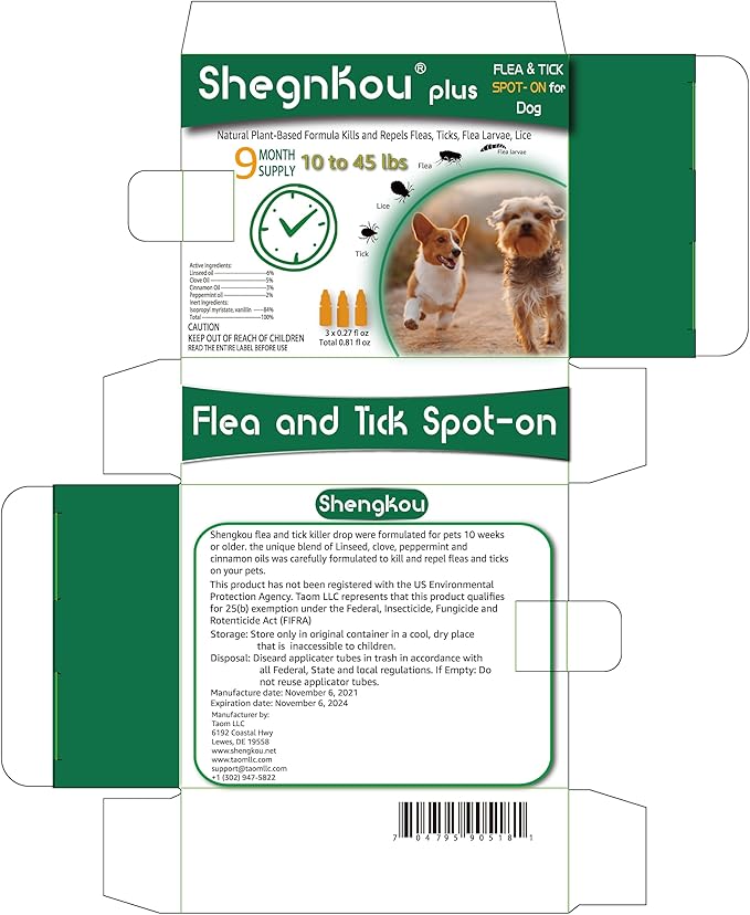 Natural Puppy Flea & Tick Treatment (4-44 lbs) | 9-Month Protection + Free Tools | Vet-Reviewed Formula-Mewly Pet