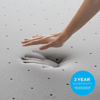 Lucid 3 Inch Ventilated Bamboo Charcoal Memory Foam Mattress Topper, CertiPUR-US Certified, Moisture and Odor Control-Full