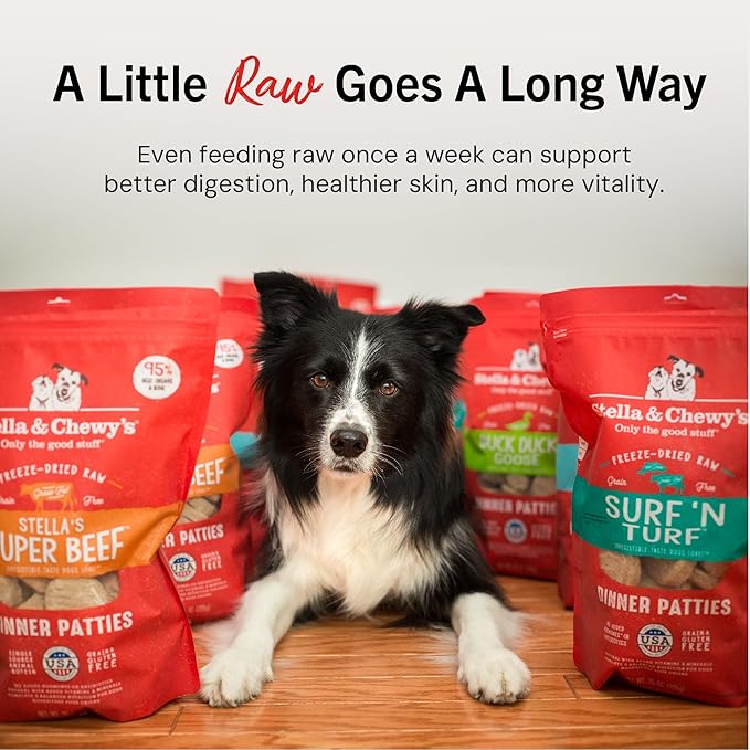 Stella & Chewy's Freeze-Dried Raw Dinner Patties - Dandy Lamb Recipe - High Protein Grain-Free Puppy & Dog Food - Perfect For Picky Eaters - 25 oz-Mewly Pet