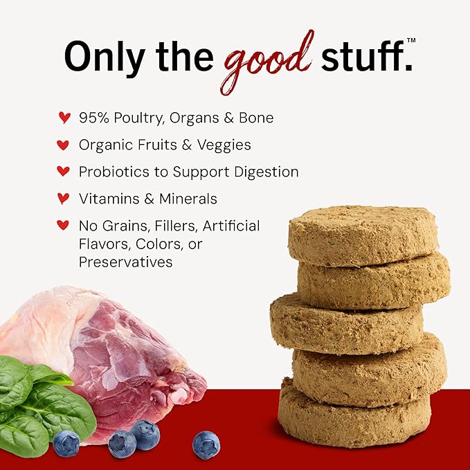 Stella & Chewy's Freeze-Dried Raw Dinner Patties - Duck Duck Goose Recipe - High Protein Grain-Free Puppy & Dog Food - Perfect For Picky Eaters - 5.5 oz-Mewly Pet