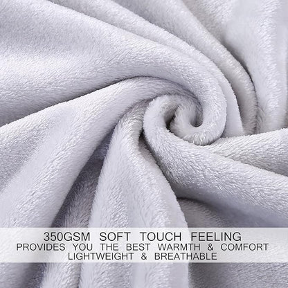 Soft Twin Size Blanket All Season Warm Fuzzy Microplush Lightweight Thermal Fleece Blankets for Couch Bed Sofa,66x90 Inches,Gray