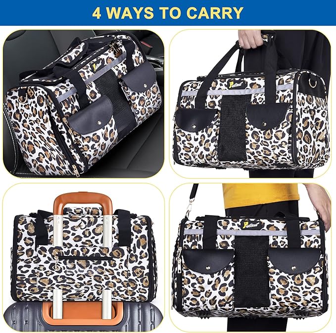 Pet Carrier for Small Dogs and Cats - Soft-Sided Travel Kennel, Portable Foldable Bag (Large)-Mewly Pet