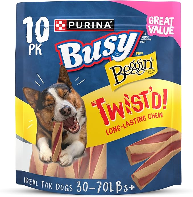 Purina Busy with Beggin’ Twist’d Adult Dog Chew Bone Treats - 10 ct. Pouch-Mewly Pet