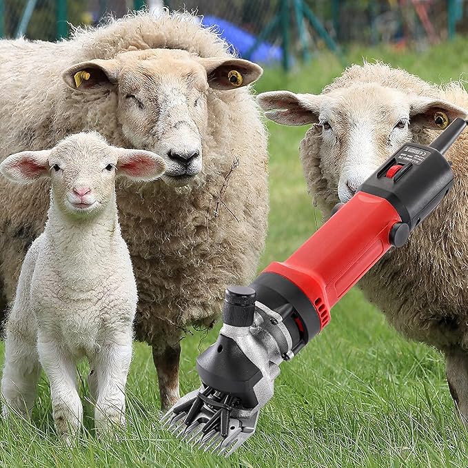 550W Professional Electric Sheep Clipper, 6 Speeds Heavy Duty Dog Shears for Thick Fur-Mewly Pet