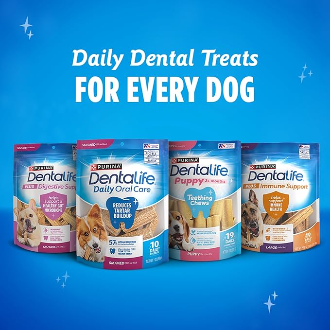 DentaLife Daily Oral Care Dog Treats for Large Dogs 40 plus lbs., Chewy Dental Treat to Freshen Breath and Fight Tartar, Chicken Flavor, 36 oz., 30 Chews - 30 ct. Pouch-Mewly Pet