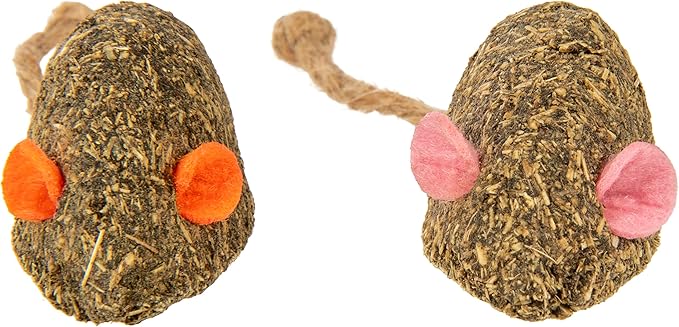 SmartyKat Instincts Mouser Mayhem HappyNip Cat Toy, Compressed Catnip & Silverine-Shaped Mice, Mentally Stimulating, Durable & Less Mess, 2-Pack-Mewly Pet