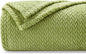 NEWCOSPLAY Super Soft King Blanket Green Premium Silky Flannel Fleece Leaves Pattern Lightweight Bed Blanket All Season Use (Green, King(90"x110"))