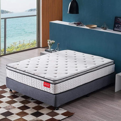 Twin Mattress 11.4 Inch Memory Foam Innerspring Independently Encased Coil Hybrid Mattress - Pillow Top Mattress in a Bag