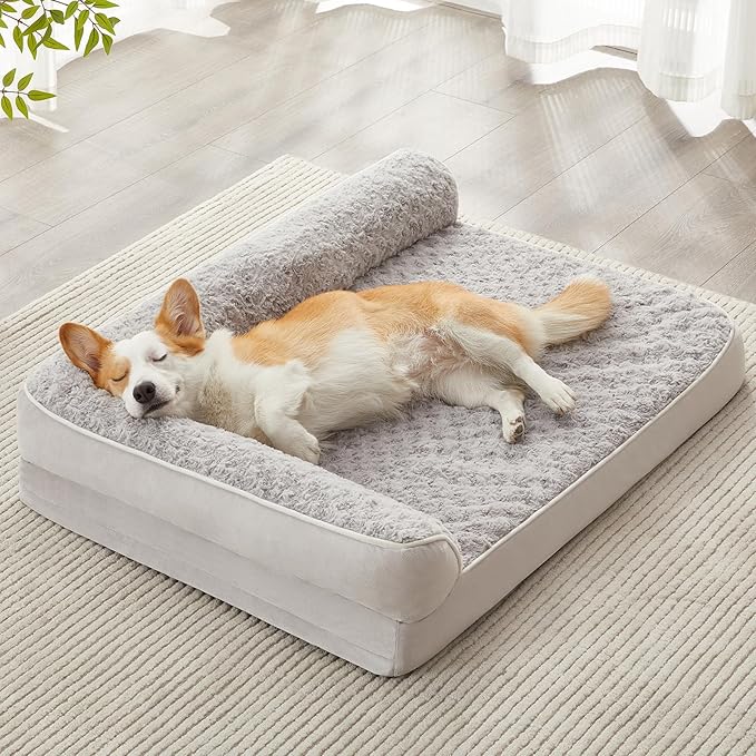 BFPETHOME Orthopedic Dog Beds for Large Dogs-Waterproof Sofa Dog Bed with Removable Washable Cover, Large Pet Bed with Waterproof Lining and Nonskid Bottom, Pet Bed for Dogs-Mewly Pet