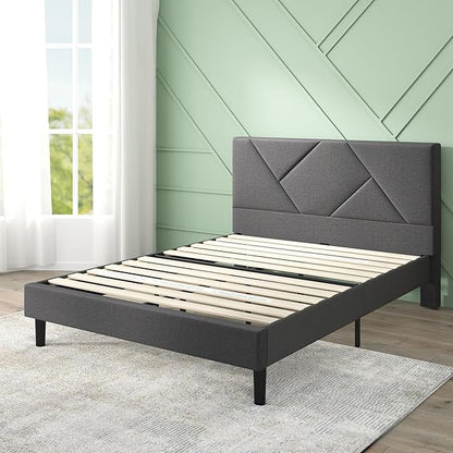 ZINUS Judy Upholstered Platform Bed Frame, Mattress Foundation, Wood Slat Support, No Box Spring Needed, Eco Friendly WonderBox (TM), Easy Assembly, Dark Grey, Full