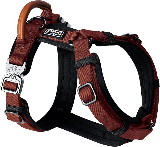 MADE TO ROAM Premium Explorer Harness - Y-Shaped Dog Harness with Adjustable Durable Nylon, Soft Padding, Metal Buckles and Leather Handle for Small, Medium, Large Dogs (Arizona Heartbeat, Size 3)-Mewly Pet