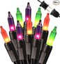 Brizled Halloween String Lights, 21.3ft 100ct Incandescent Purple & Green & Orange Halloween Lights Connectable, UL Certified Halloween Lights Black Wire Mini Light Set for Halloween Holiday Christmas