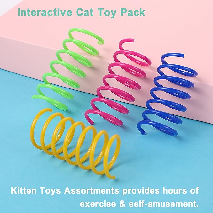42pcs Interactive Cat Toys Kit - Multi-Activity Kitten Toy Set with Collapsible Tunnel, Feather Wand & Bell, Cat Balls Toys - Indoor Play Enrichment Supplies for Adult Cats & Kittens-Mewly Pet
