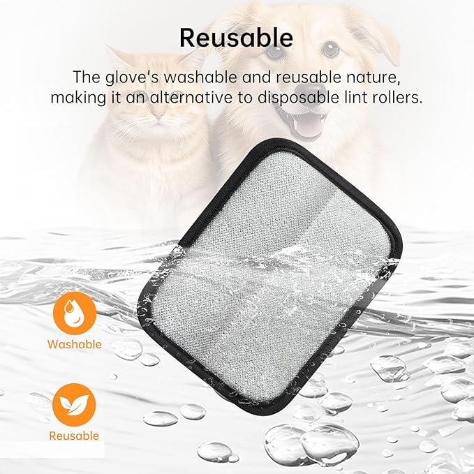 2 Pcs Static Pet Hair Removal Gloves, Reusable Electrostatic Pet Cat Dog Hair Remover Grooming Gloves Brush Tool for Couch, Furniture, Carpet, Car Seat-Mewly Pet