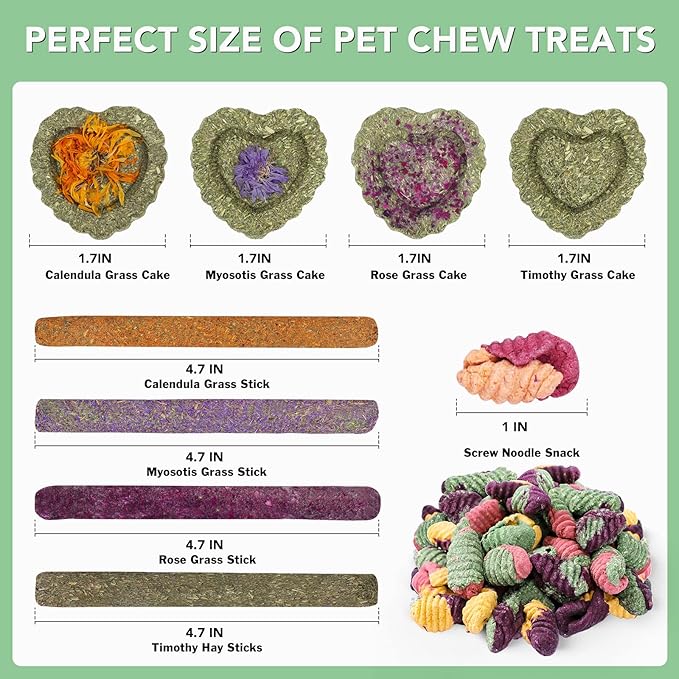 VESPRO Rabbit Toys for Bunnies Rabbit Chew Toys for Teeth Bunny for Rabbits Guinea Pig Chew Treats Toys,Timothy Hay Sticks for Chinchillas Hamsters Bunny Guinea Pig Rats and Animals Teeth Care-Mewly Pet