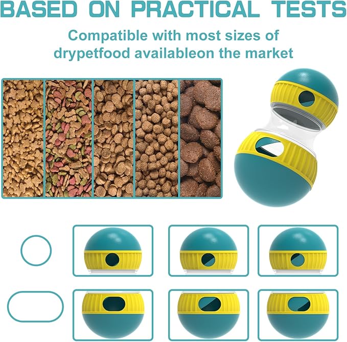 Interactive Dog Puzzle Toys for Indoor Adjustable Food Dispensing Treat Dispenser Ball & Slow Feeder for Large/Medium/Small Dog to Keep Them Busy, Green-Mewly Pet