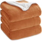 Bedsure GentleSoft Sherpa Fleece Blankets King Size for Bed - Thick and Warm Throw for Women and Men, Soft Fuzzy Plush King Blanket for Winter, Burnt Orange, 108x90 Inches