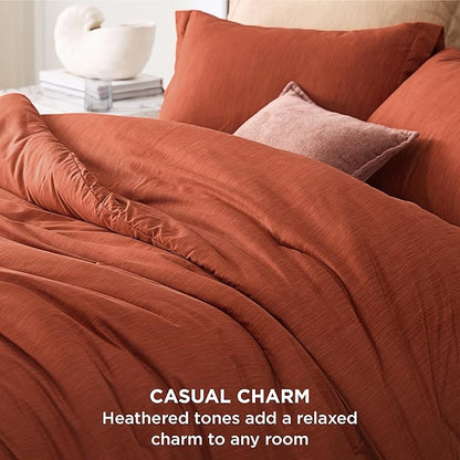Bedsure California King Comforter Set - Burnt Orange Soft Bedding for All Seasons, Cationic Dyed Bed Set, 3 Pieces, 1 California King Size Comforter (104"x96") and 2 Pillow Shams (20"x36"+2")