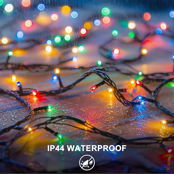 RPGT Christmas Light 1000 LEDs 336ft Green Cable Wire Fairy String Tree Twinkle Lights Plug in 12 Modes for Christmas Party, Outdoor, Garden, Wedding, Home Decoration (Multi Color)