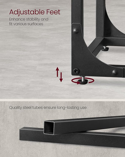 VASAGLE C-Shaped End Table, Small Side Table for Couch, Sofa Table with Metal Frame for Living Room, Bedroom, Bedside, Misty Gray and Black