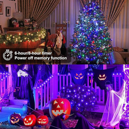 Christmas String Lights 150 LED, APP adjusts brightness change speed, with remote adjustable RGB decorative lights, used for decorations Christmas Trees, Patios, Weddings, Parties，holiday decorations
