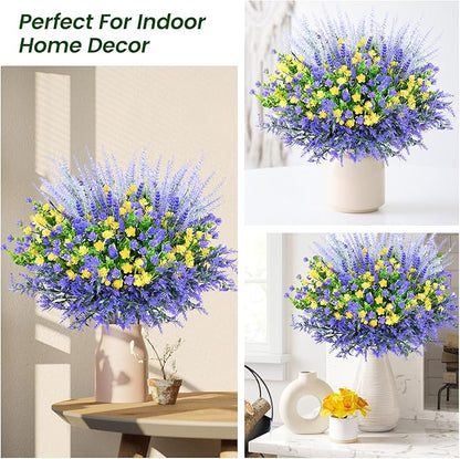 Artificial Plants Outdoor, 20PCS Artificial Flowers, UV Resistant Fake Flowers, Faux Flowers for Outdoor Planters for Front Porch Pot Decor
