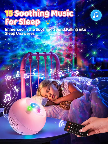 Galaxy Projector for Bedroom, 15 Colors Star Projector Galaxy Light Projector for Bedroom Night Light Projector,15 White Noises Bluetooth Star Lights for Ceiling Projector