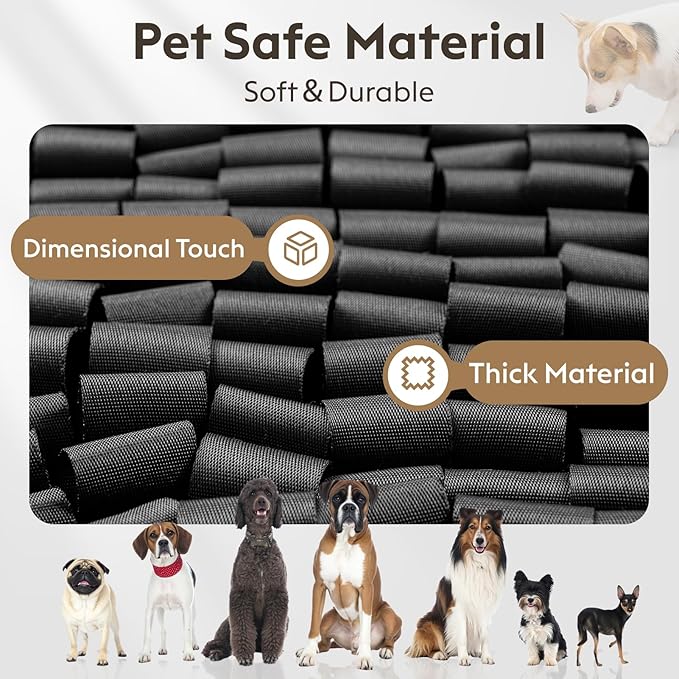 Snuffle Mat for Dogs, Dog Puzzle Mat, Interactive Dog Toys for Enrichment,Sniff Mats with Non-Slip Backing,Suitable for Breeds and Sizes of Dogs (Black, 17" X 15")-Mewly Pet