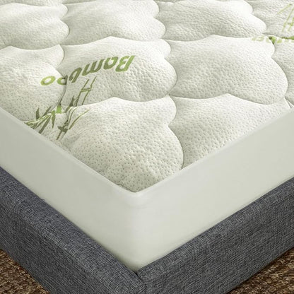 Twin XL Air Mattress Topper, Quilted Thick Viscose Air Mattress Pad Cover, Noiseless Extra Plush Pillow Top Mattress Topper Extra Long Twin Fits 15-23 Inches Deep Mattresses